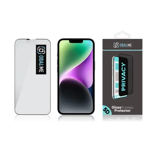 OBAL:ME Privacy 5D Glass Screen Protector for Apple iPhone 13/13 Pro/14 Black - 4