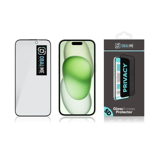 OBAL:ME Privacy 5D üvegfólia Apple iPhone 15, fekete - 4