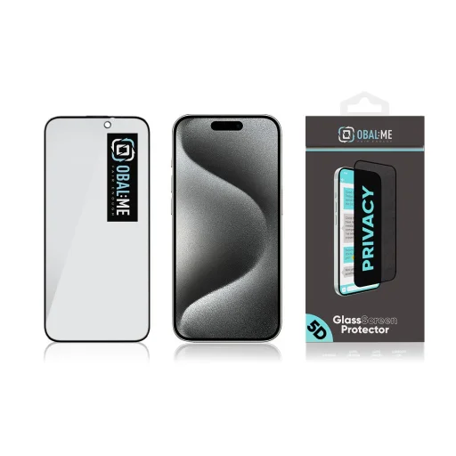 OBAL:ME Privacy 5D üvegfólia Apple iPhone 15 Pro készülékhez, fekete - 4