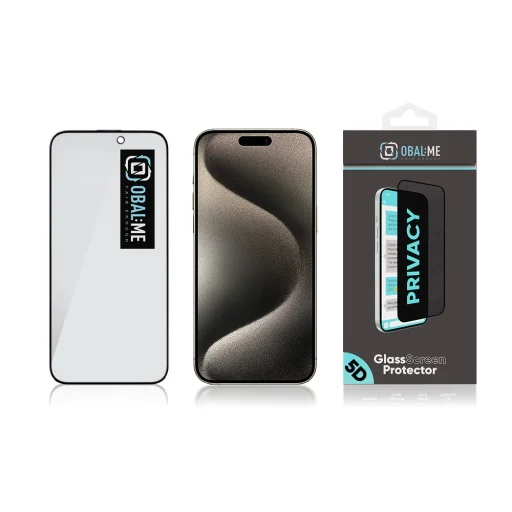 OBAL:ME Privacy 5D edzett üvegfólia Apple iPhone 15 Pro Max fekete számára üvegfólia - 4