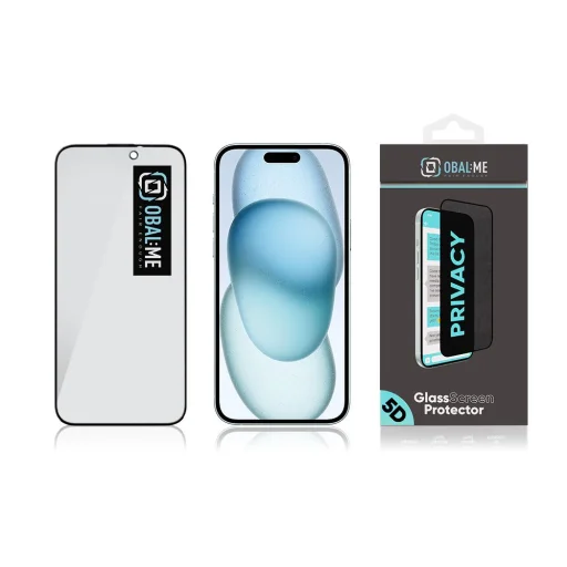 OBAL:ME Privacy 5D Glass Screen Protector for Apple iPhone 15 Plus Black - 4