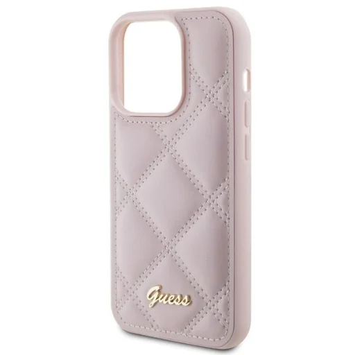 GUESS tok iPhone 15 Pro GUHCP15LPSQSQSP (Quilted Metal Logo) rózsaszín - 6