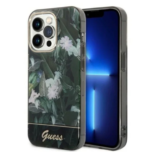 GUESS tok iPhone 14 Pro GUHCP14LHGJGHA (jungle kollekció) zöld - 1