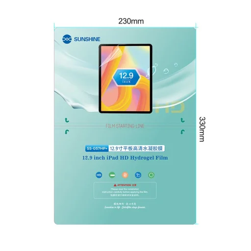 SUNSHINE SS-057HP+ Hydrogel fólia tabletekhez (12,9 inch) csomag 20 db - 1