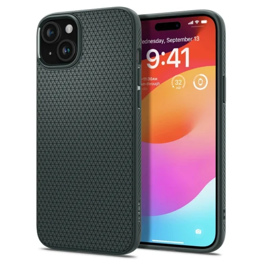  iPhone 15 abyss zöld SPIGEN Liquid Air tok - 1