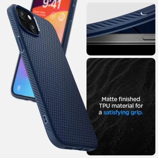  iPhone 15 Navy Blue SPIGEN Liquid Air tok - 12