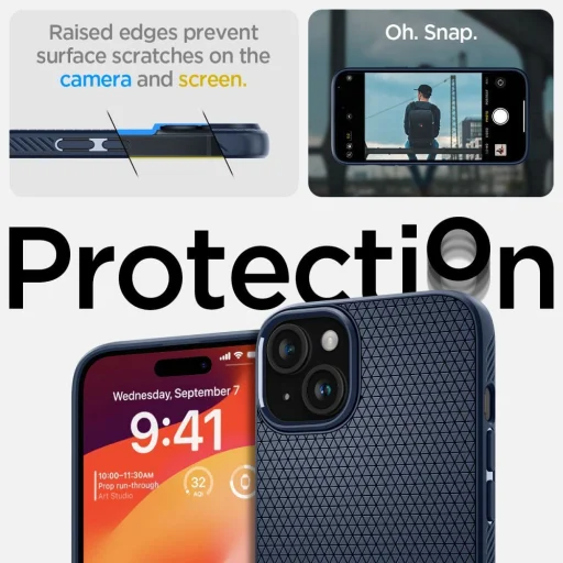  iPhone 15 Navy Blue SPIGEN Liquid Air tok - 13