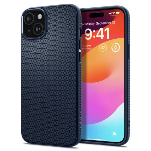  iPhone 15 Navy Blue SPIGEN Liquid Air tok - 1
