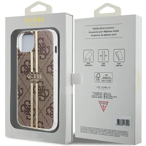 GUESS tok IPHONE 15 Plus GUHCP15MH4PSEGW (4G Gold Stripe) barna - 8