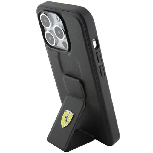 Ferrari Grip Stand Metal Logo tok iPhone 15 Pro Max - fekete - 2