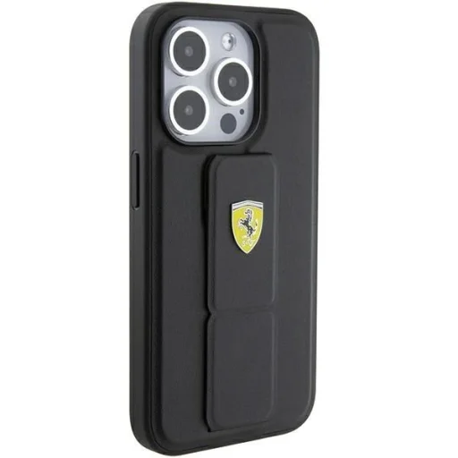 Ferrari Grip Stand Metal Logo tok iPhone 15 Pro Max - fekete - 5