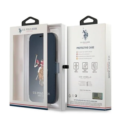 US Polo USFLBKP12MPUGFLNV iPhone 12/12 Pro 6,1" sötétkék fliptok Polo Embroidery Collection - 7