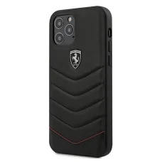 Ferrari FEHQUHCP12LBK iPhone 12 Pro Max 6.7" fekete/fekete kemény fliptok Off Track Quilted tok