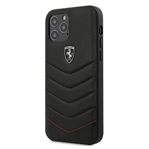 Ferrari FEHQUHCP12LBK iPhone 12 Pro Max 6.7" fekete/fekete kemény fliptok Off Track Quilted tok - 1