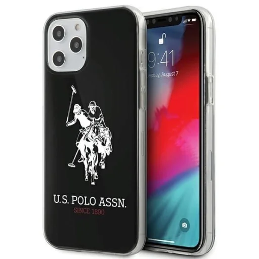 US Polo USHCP12LTPUHRBK iPhone 12 Pro Max 6,7" fekete Shiny Big Logo tok - 1
