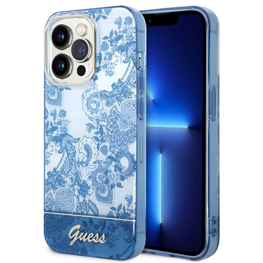 GUESS tok iPhone 14 Pro GUHCP14LHGPLHB (IML Electro Cam TDJ) kék - 6