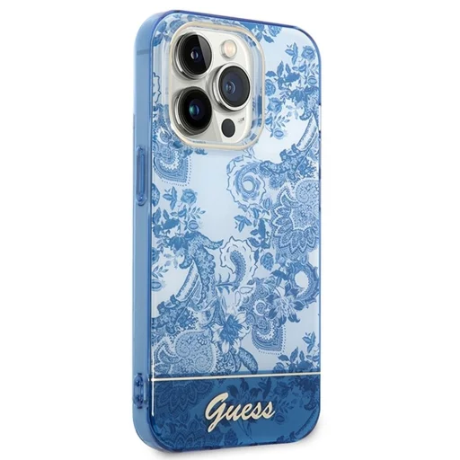 GUESS tok iPhone 14 Pro GUHCP14LHGPLHB (IML Electro Cam TDJ) kék - 2