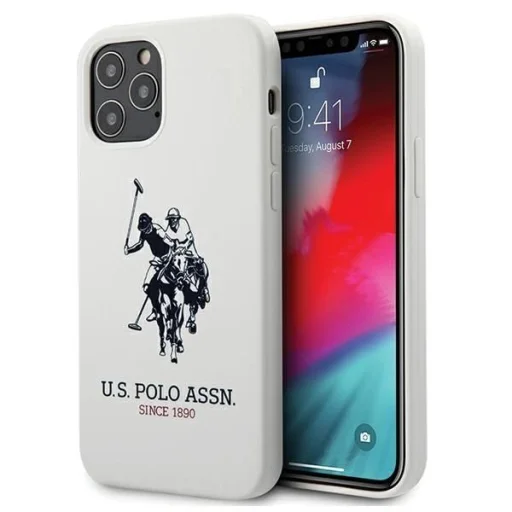 US Polo USHCP12LSLHRWH iPhone 12 Pro Max 6.7" fehér/fehér Silicone Collection tok - 1