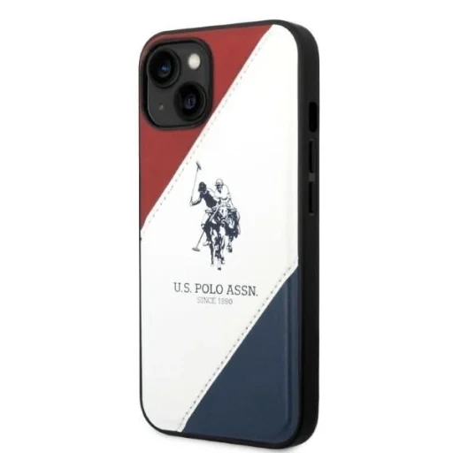 US Polo USHCP14MPSO3 iPhone 14 Plus 6.7" fehér/fehér Tricolor Dombornyomott tok - 2