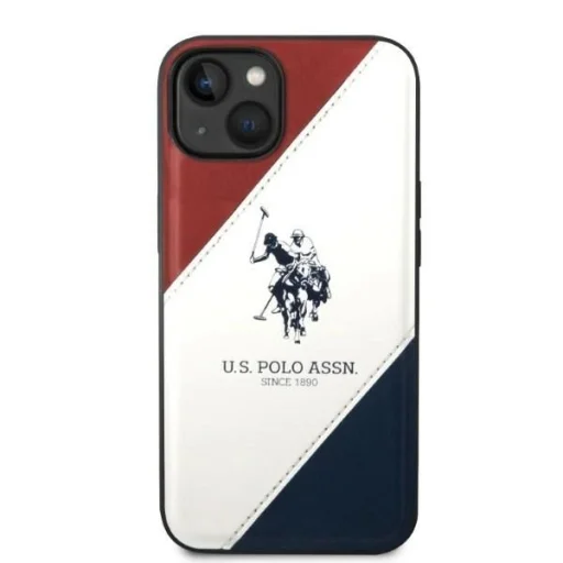 US Polo USHCP14MPSO3 iPhone 14 Plus 6.7" fehér/fehér Tricolor Dombornyomott tok - 3