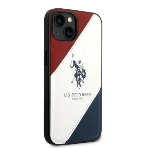 US Polo USHCP14MPSO3 iPhone 14 Plus 6.7" fehér/fehér Tricolor Dombornyomott tok - 6