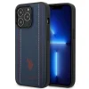 US Polo USHCP14LPFAV iPhone 14 Pro 6.1" sötétkék/mély kék varrott bőr tok