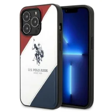 US Polo USHCP14XPSO3 iPhone 14 Pro Max 6.7" fehér/fehér Tricolor Dombornyomott tok