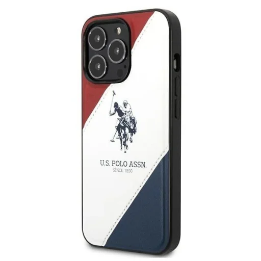 US Polo USHCP14XPSO3 iPhone 14 Pro Max 6.7" fehér/fehér Tricolor Dombornyomott tok - 2
