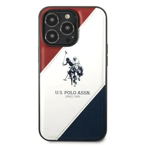 US Polo USHCP14XPSO3 iPhone 14 Pro Max 6.7" fehér/fehér Tricolor Dombornyomott tok - 3