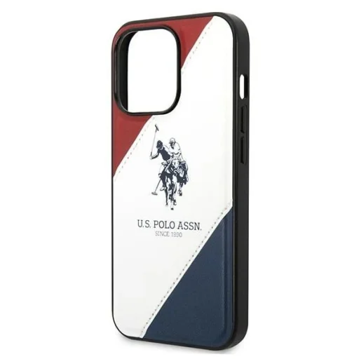 US Polo USHCP14XPSO3 iPhone 14 Pro Max 6.7" fehér/fehér Tricolor Dombornyomott tok - 6