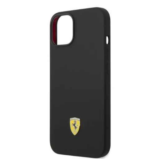 Ferrari FEHMSIP14SBK iPhone 14 6.1" fekete/fekete kemény tok szilikon fém logó MagSafe - 6