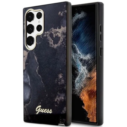 Guess GUHCS23LHTMRSK S23 Ultra S918 čierne/čierne puzdro Golden Marble Collection - 1