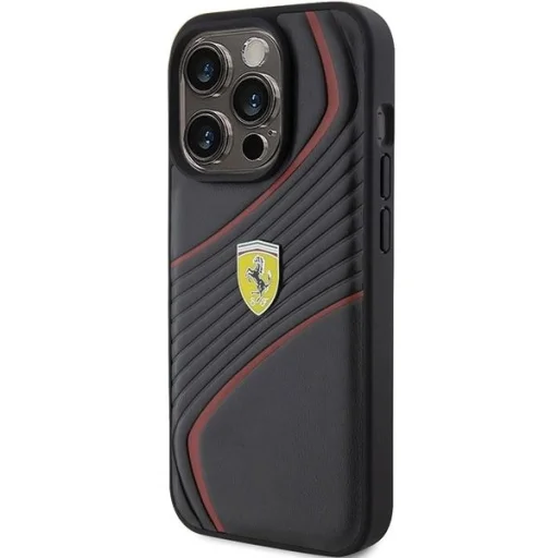 Ferrari Twist Metal Logo tok iPhone 15 Pro - fekete - 2