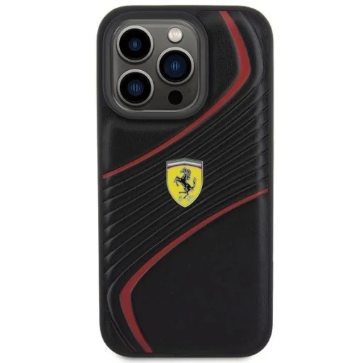 Ferrari Twist Metal Logo tok iPhone 15 Pro - fekete - 3