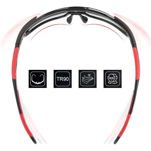 Rockbros 10182 polarizált kerékpáros szemüveg - piros - 6