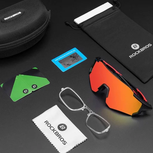 Rockbros 10182 polarizált kerékpáros szemüveg - piros - 8