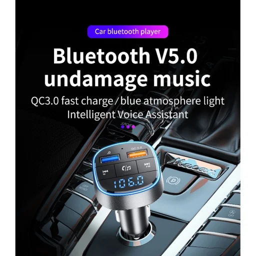 Transmitter FM MP3 Bluetooth 5.0 + TF kártyaolvasó + 2xUSB QC3.0 BC57 - 4