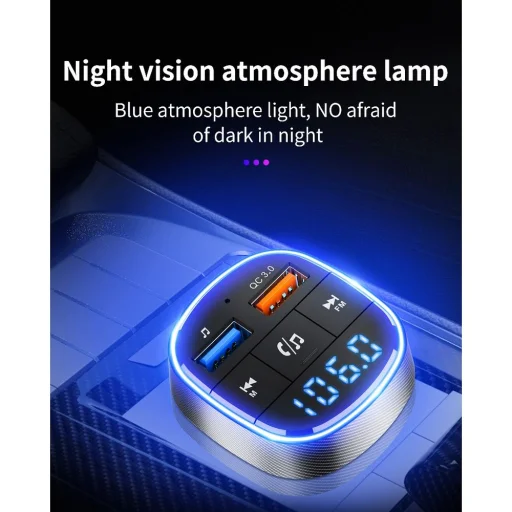 Transmitter FM MP3 Bluetooth 5.0 + TF kártyaolvasó + 2xUSB QC3.0 BC57 - 5