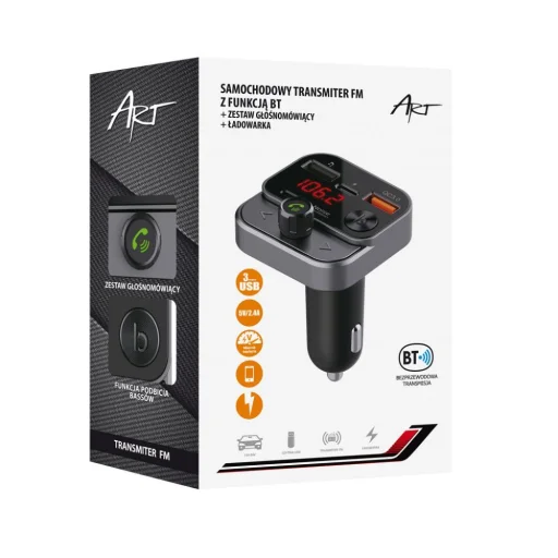 Transmiter FM MP3 Bluetooth 5.0 + USB A QC3.0 + Typ C (összesen 30W) ART FM-84B - 3