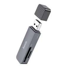 HOCO kártyaolvasó 2 az 1-ben USB A 3.0 HB45 fém szürke