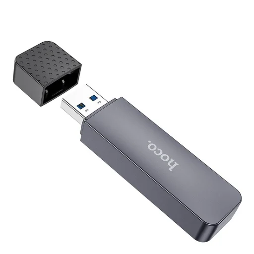 HOCO kártyaolvasó 2 az 1-ben USB A 3.0 HB45 fém szürke - 2