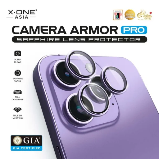 X-ONE Sapphire Camera Armor Pro üvegfólia - iPhone 15 Pro/15 Pro Max - 3
