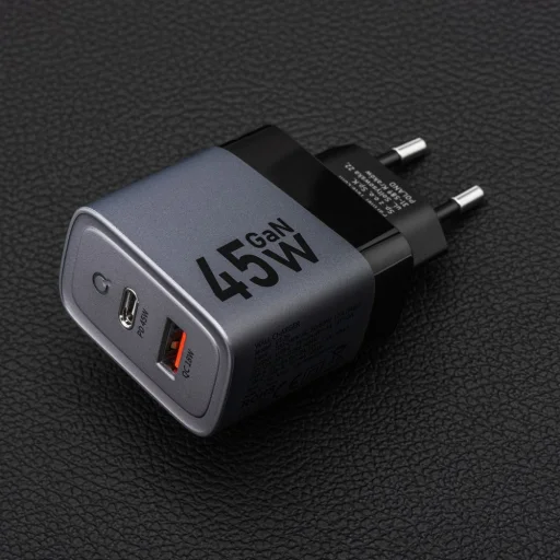 FORCELL F-ENERGY GaN VT-39 utazó töltő Type C + USB A PD QC4.0 4A 45W szürke - 6