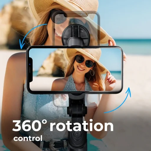 Combo selfie bot állvánnyal és távirányítóval bluetooth tükörrel fekete SSTR-11 - 4