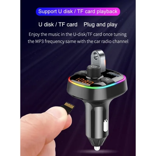 Transmiter FM MP3 Bluetooth 5.0 + kártya TF olvasó + 2xUSB QC3.0 BC52L - 11