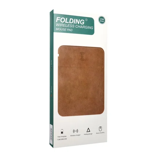 Egérpad vezeték nélküli töltővel 15W OJD-82 barna szürke - 9