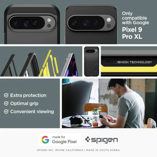  Google Pixel 9 Pro Xl Fekete Spigen Tough Armor tok - 11