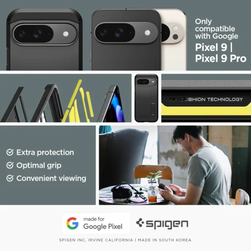  Google Pixel 9 / 9 Pro Fekete SPIGEN TOUGH ARMOR tok - 11
