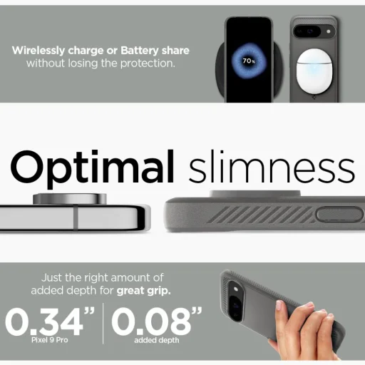 Google Pixel 9 / 9 Pro mramorovo sivé puzdro Spigen Rugged Armor - 14