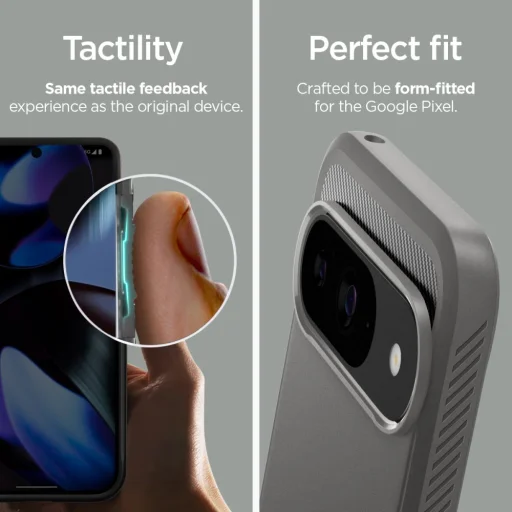 Google Pixel 9 / 9 Pro mramorovo sivé puzdro Spigen Rugged Armor - 15